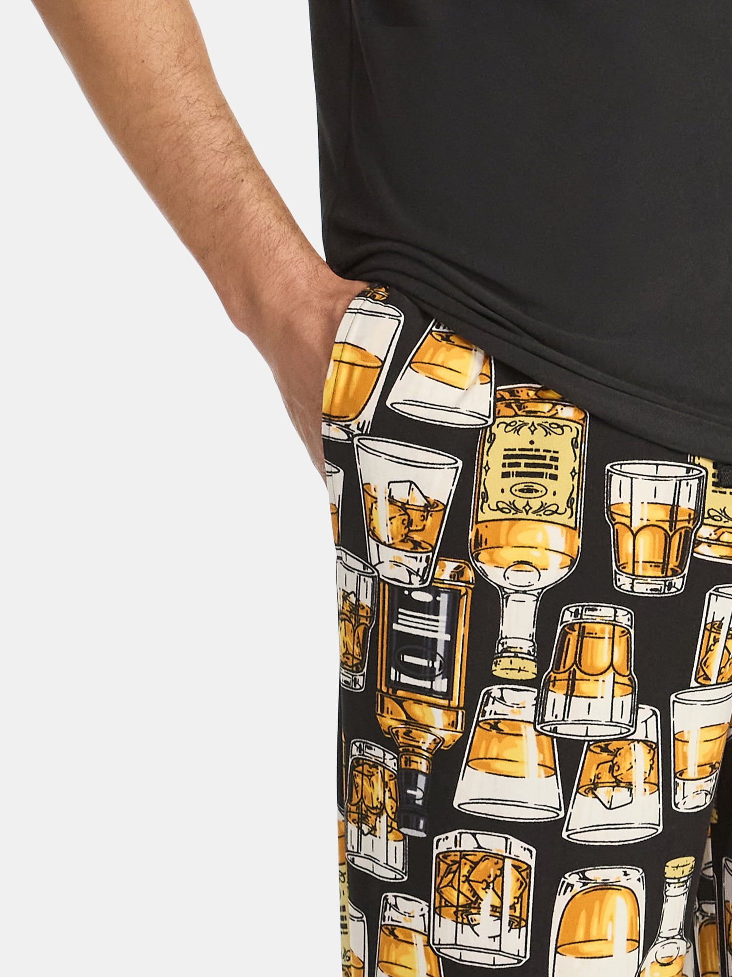 Fox + Badger Mens Short Sleeve Top and Pajama Pant 2-Piece Sleep Pajama Set, Sizes S-XXL