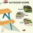 thumbnail image 6 of Yardi Yarda Kids Outdoor Table Set, Wooden Toddler Picnic Table & Benches for 4 Kids 3-8 Years Old, Picnic Table Set for Garden, Natural Wood, 6 of 11