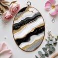 thumbnail image 7 of Canvas Wall Art Black Gold White Abstract Wall Art Black Gold Marble Gold Foil Marble Oval Framed Canvas Prints Vintage Wall Hanging Decor for Home Office Decorations 8.6"x11.4", 7 of 7