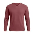 thumbnail image 4 of KHONTS Men's Waffle Thermal Long Sleeve Shirts V Neck Lightweight Tops Casual Pullover Undershirts Red XXL, 4 of 4