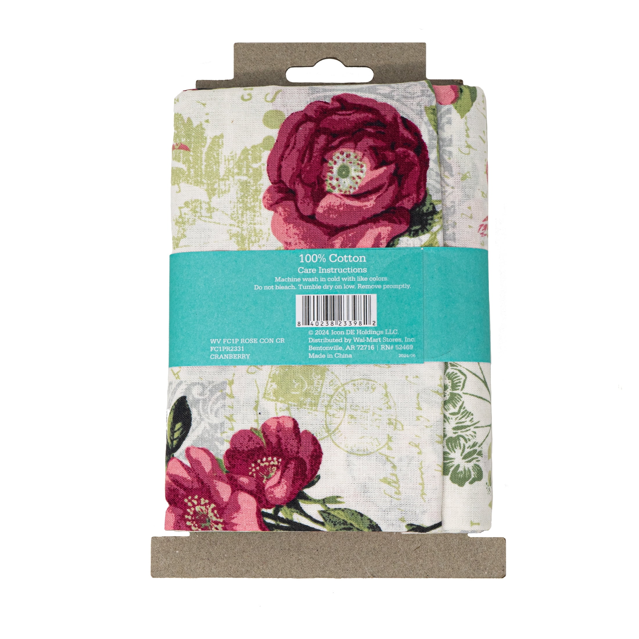 Waverly Inspirations 1 Yard Cut 100% Cotton Prints Fabric, Rose Cranbrry, 44" Wide for Quilting & Sewing