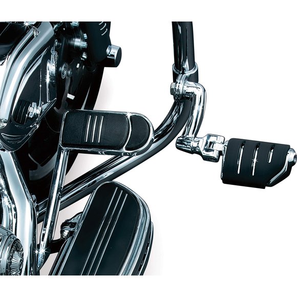 Kuryakyn 7555 Controles De Pie Para Motocicleta: Longhorn Offset Trident Dually Highway Pegs Con Abrazaderas Rápidas Magnum Para Protectores De Motor/Tubos Cromados De 1-1/4" 1 Par