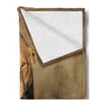 thumbnail image 2 of Safari Soft Flannel Fleece Throw Blanket, Mom Lioness and Young Lion Kings in South Nature Big Cats at Wilderness Safari, Cozy Plush for Indoor and Outdoor Use, 50" x 60", Cream, by Ambesonne, 2 of 5