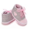 thumbnail image 6 of Siilsaa Shoes Canvas Sneakers Soft Sole High-Top Ankle First Walkers Crib Shoes Grey,5, 6 of 9