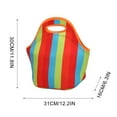 thumbnail image 4 of Insulated Neoprene Lunch Bag Tote Handbag Lunchbox Food Container Tote Cooler Warm Pouch for School Work Office Submersible Lunch Bag Waterproof Insulation Lunch Box Bag Thick Vertical Stripes, 4 of 9