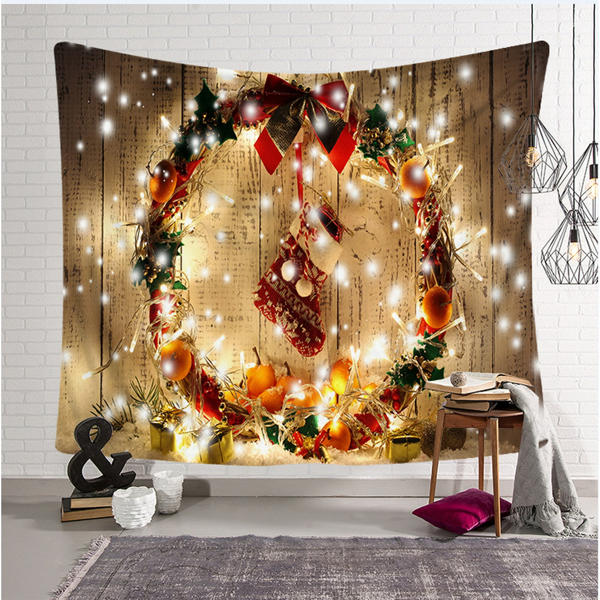 Christmas Tree Series Home Hang Cloth Rectangular Christmas Print Wall Hanging Christmas Decoration Tapestry Walmart Canada