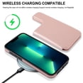 thumbnail image 3 of Allytech 2 in 1 Detachable Wallet Case for iPhone 13 Pro with Card Holder, [Large Capacity] PU Leather Magnetic Snap Kickstand Case Support Wireless Charging, Shockproof Anti-Drop Case, Rosegold, 3 of 9