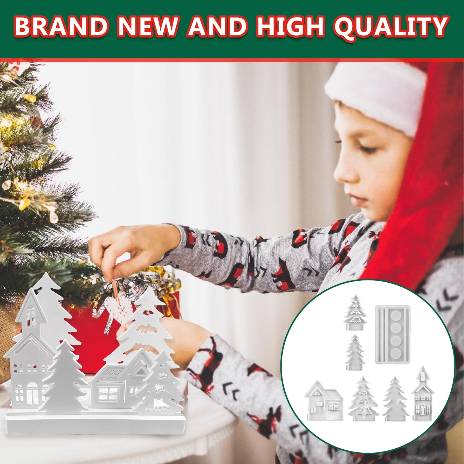 UNTERING House Shape Silicone Molds Candle Holder Mould Handmade Castings Molds DIY Soap Molds Tree Molds for Holiday Decorations