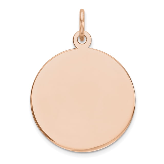 14K Rose Gold Plain .013 Gauge Circular Engraveable Disc Charm