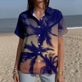 thumbnail image 4 of Yopmin Tropical Shirts for Women Palm Tree Print Summer Tropical Hawaiian Blouse Button Down for Beach Vacation Travel Summer, 4 of 7