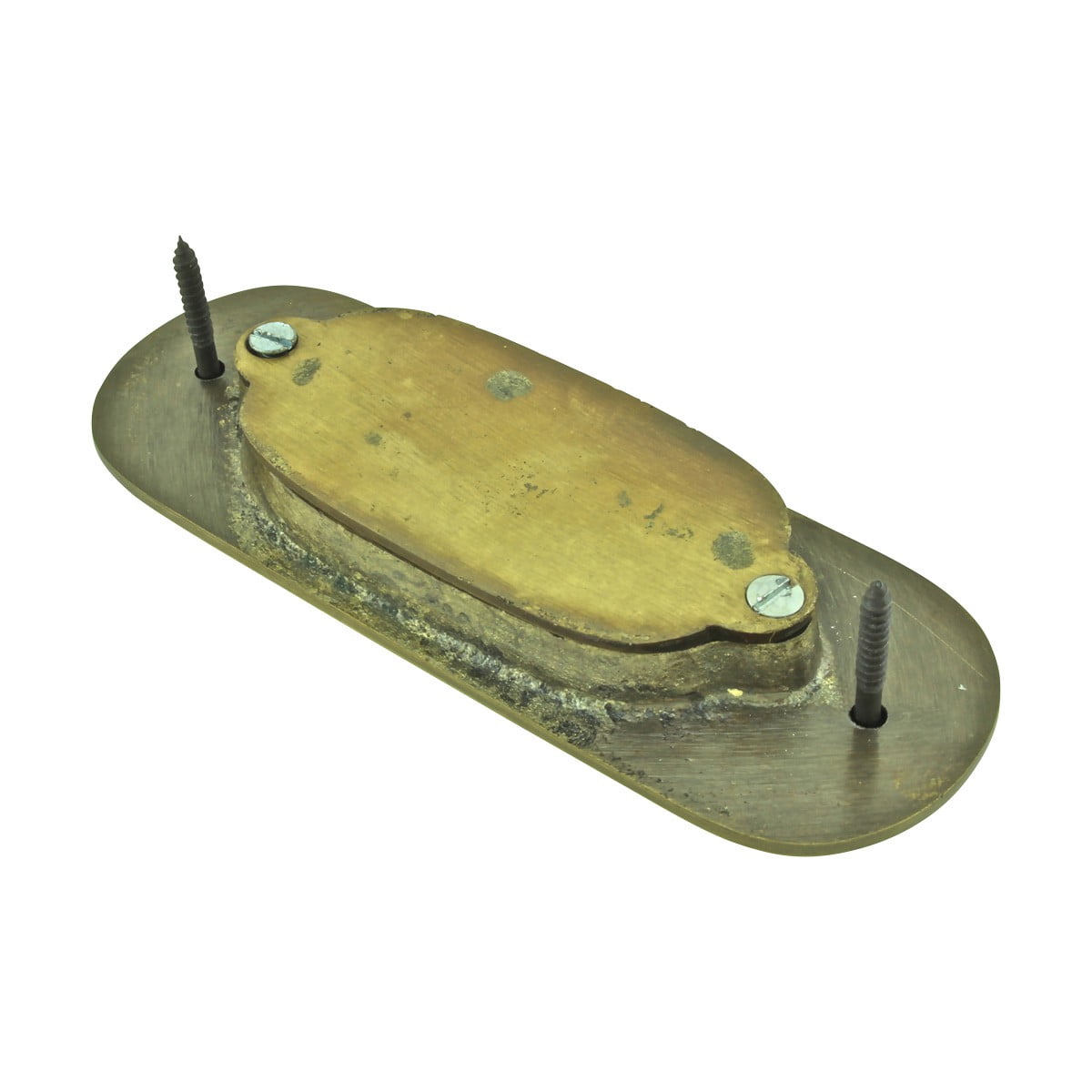 Renovators Supply 2Pcs Oval Sliding Door Pulls Antique Brass Flush Pull Punch-Free Handle for Sliding Barn Doors