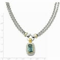 thumbnail image 3 of Sterling Silver Gold-Flashed Cubic Zirconia Necklace - 16 Inch - Measures 17mm Wide, 3 of 4
