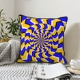 thumbnail image 2 of DouZhe Velvet Decorative Throw Pillow Covers Set of 2, Soft Square Cushion Cover with Invisible Zipper Psychedelic Optical Spins Illusion Printing, 16"x16", 2 of 7