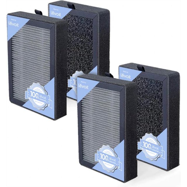 LEVOIT LV-H128 Air Purifier Replacement Filter, Genuine LV-H128-RF Air Filters, Capture Dust Smoke Pollen, Activated Carbon, 3-St