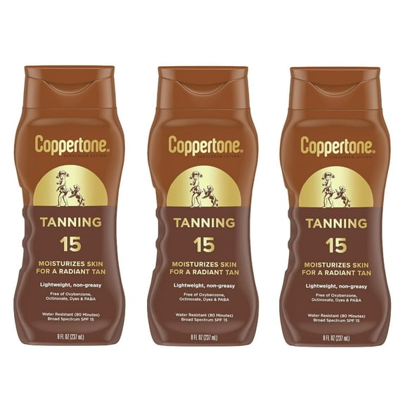 Coppertone Tanning Lotion SPF 15 8 oz (Pack of 3)