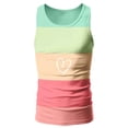 thumbnail image 4 of ZHOGXU Father's Day Mens Tank Top Summer Sleeveless Crew Neck Color Block Sports Fashion Comfortable Breathable Tee For Outdoor Activities,Pink,Xl, 4 of 4