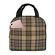 thumbnail image 1 of Easygdp khaki coffee plaid Bolsa Térmica Premium - Tela Oxford Impermeable, Gran Capacidad, Bolsillo Frontal, Unisex para Trabajo, Escuela, Actividades al Aire Libre y Picnics, 1 of 8