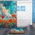 thumbnail image 2 of Bathroom Sets Curtain and Rug Sets 23.6x15.7 in Non-Slip Mat and 60x72 in Shower Curtain for Home Bath Dcor Beautiful Flower Field, 2 of 8