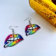 thumbnail image 6 of Rainbow Jewelry - Gay Pride Earrings - Rainbow Earrings - Pride Accessories - (The Rainbow Lips & Cig), 6 of 8