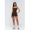 thumbnail image 2 of PISONIC Women 2 Piece Workout Sets Crossover High Waisted Biker Shorts with Pockets Built in Bra Racerback Tank Tops, 2 of 8