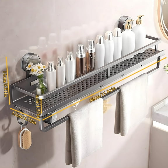 Storvive Bathroom Accessories Organizer, Rustproof Shower Rack for Bathroom and Kitchen, Save space