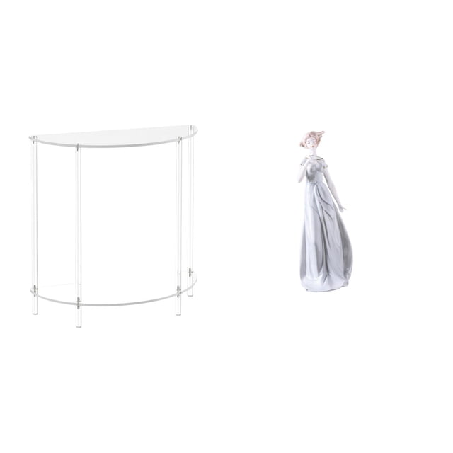 Mesita de noche de acrílico,Mesa auxiliar de acrílico transparente Mesa auxiliar transparente en capas,Mesa pequeña de acrílico,mesita de noche pequeña,compacta,Figura de