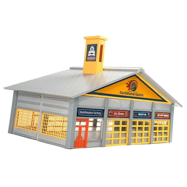 Taller de coches DIY, escala HO 1:87, accesorios de paisajismo en miniatura, maquetas realistas, escenografía ferroviaria para decoración