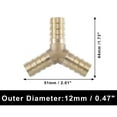 thumbnail image 5 of Unique Bargains 6Set 12mm Y Shaped Hose Barb Y Barbed Tube Pipe Fitting Brass Hose Fitting Connector with Clamps, 5 of 6