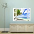 thumbnail image 3 of IDEA4WALL Wall Murals Fake White Window with Clouds and Palm Tree on the Beach Removable Wallpaper Peel and Stick Wall Stickers - 36x48 inches, 3 of 4