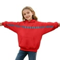 thumbnail image 5 of SonxaHe Big Boy Girl Fleece Hooded Sweatshirt with Pocket Letter Print Soft Loose School Comfy Outerwear Hoodies Red,Sized 13-14, 5 of 5