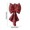 thumbnail image 3 of KOYPTL Large Christmas Bows,intage Red Buffalo Plaid Wreath Bow Christmas Velvet Decorations for Xmas Tree Christmas Hanging Ornament for Wreath Tree Topper Indoor Home Party Decor, 3 of 6