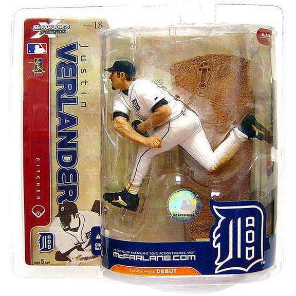 Justin Verlander Action Figure White Jersey Sports Picks Series 18 MLB