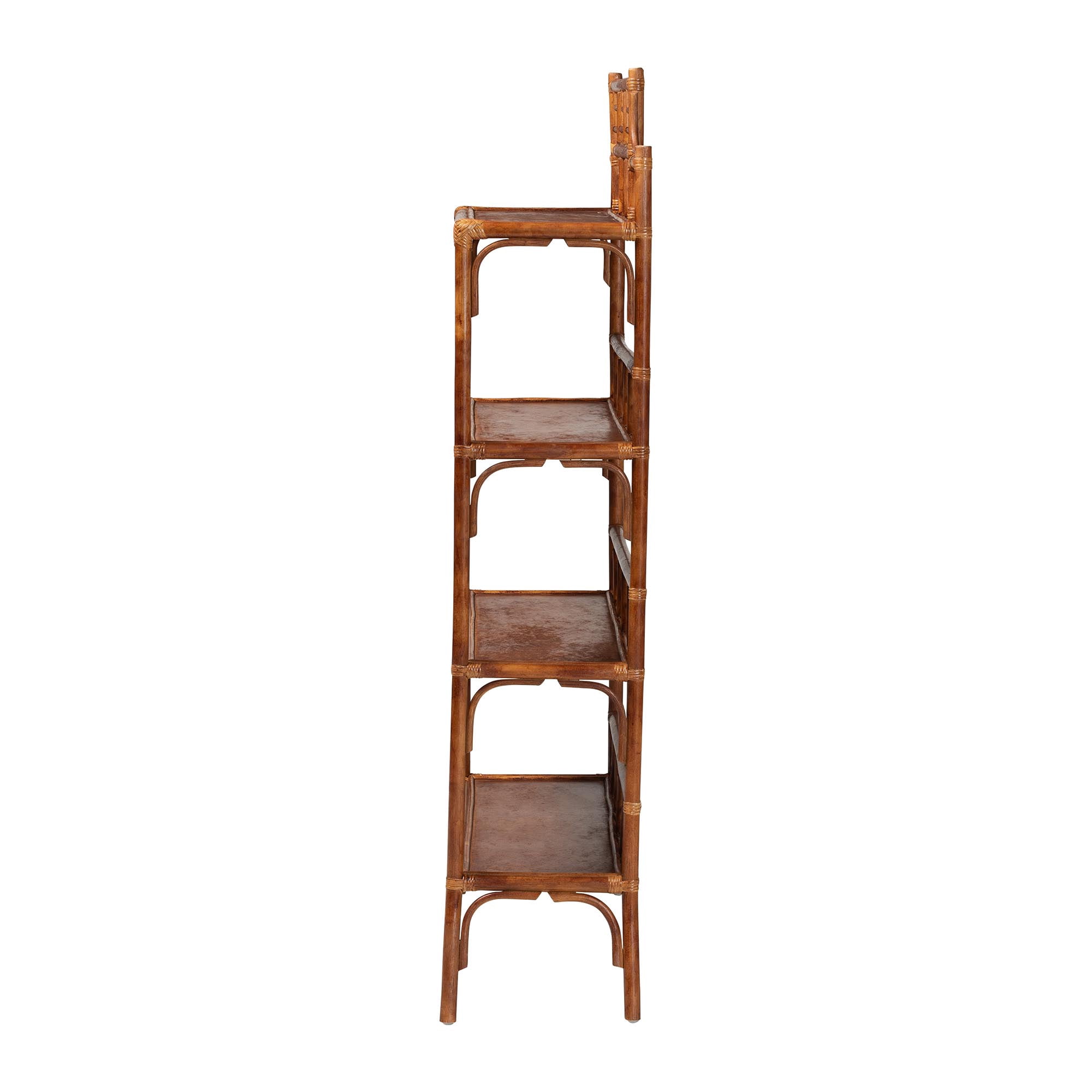 bali & pari Aleya Boho Display Shelf, 4-Tier, Marbled Tortoise Brown
