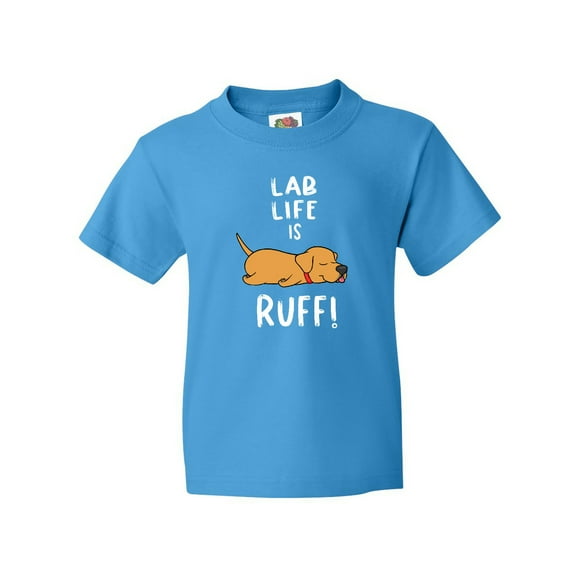 Inktastic Lab Life is Ruff Yellow Labrador Youth T-Shirt