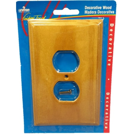 - Leviton Finished Wood 1-Gang Duplex Outlet Cover 89203-POK