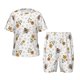 thumbnail image 1 of Fotbe Bees And Flowers Pijama Estampada de 2 Piezas para Niños – Ropa de Dormir de Manga Corta Cómoda para Niños y Niñas, Camiseta y Shorts de Algodón-4X-Large, 1 of 6