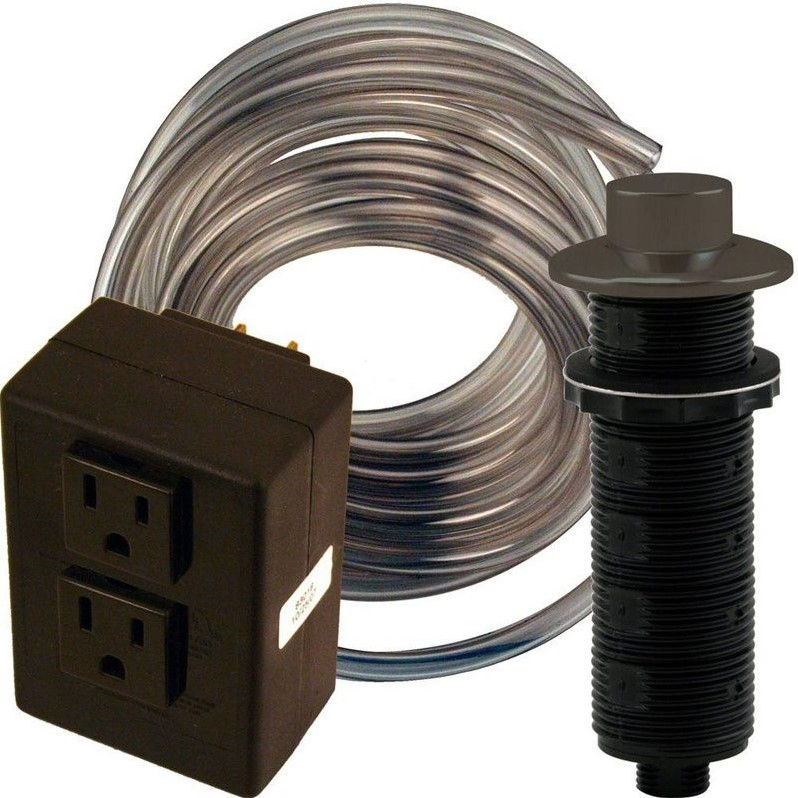 Food Waste Disposal Raised Button Dual Outlet Air Switch and Box