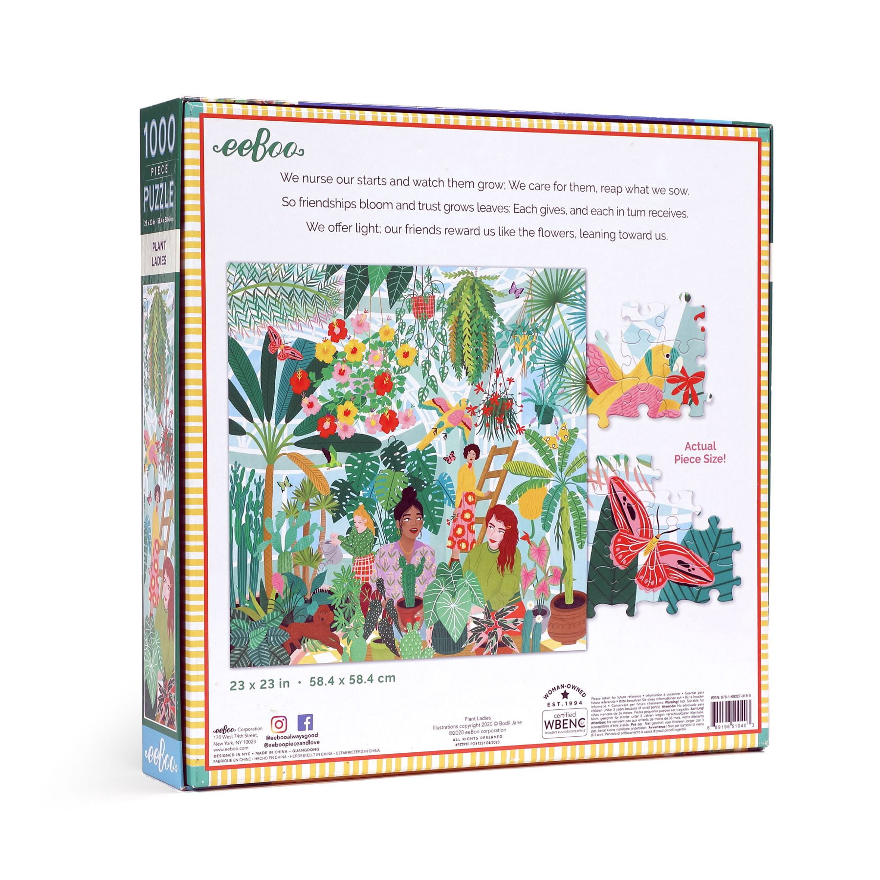 Eeboo 1000 Piece Puzzle for Adults or Kids, Colorful Design Jigsaw Puzzles