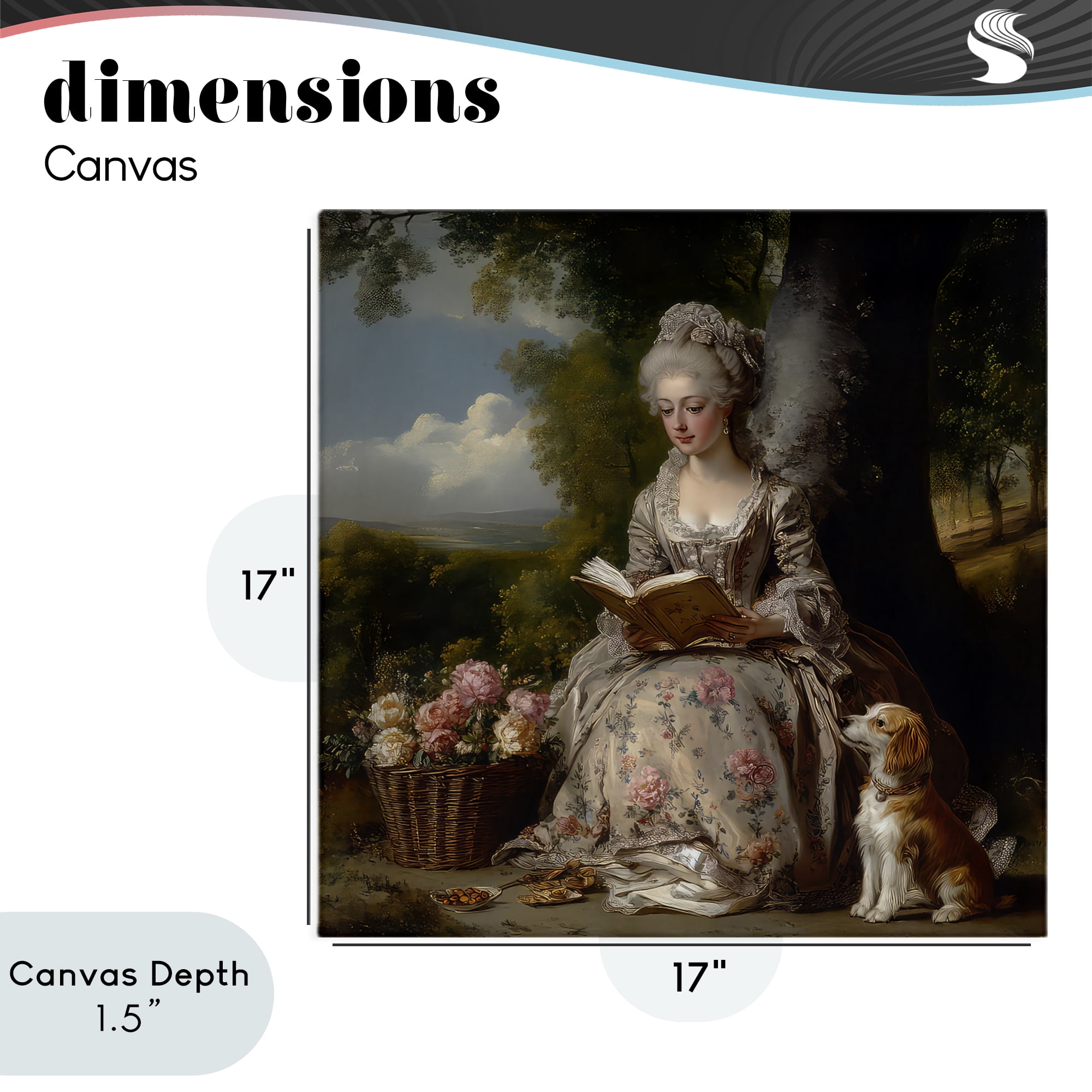 Stupell Industries Rococo Lady with Dog Canvas Wall Art, design by The Wands Want