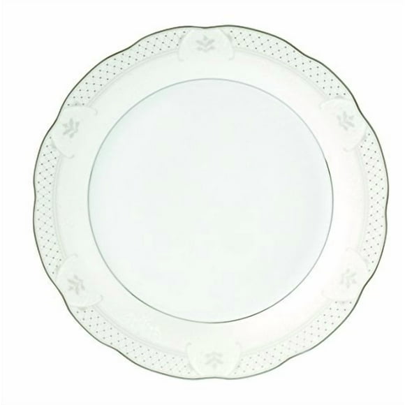 Lorren Home Trends LH435 24 Piece Wavy Porcelain Atara Collection Dinnerware Set, Silver