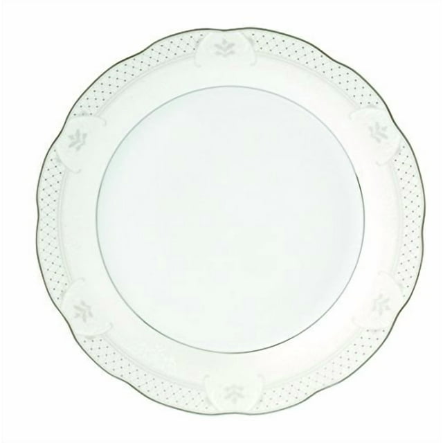 Lorren Home Trends LH435 24 Piece Wavy Porcelain Atara Collection Dinnerware Set, Silver