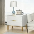 thumbnail image 3 of WIAWG Modern Nightstand for Bedroom/Living Room 2 Drawer End Table with Metal Handles White, 3 of 7