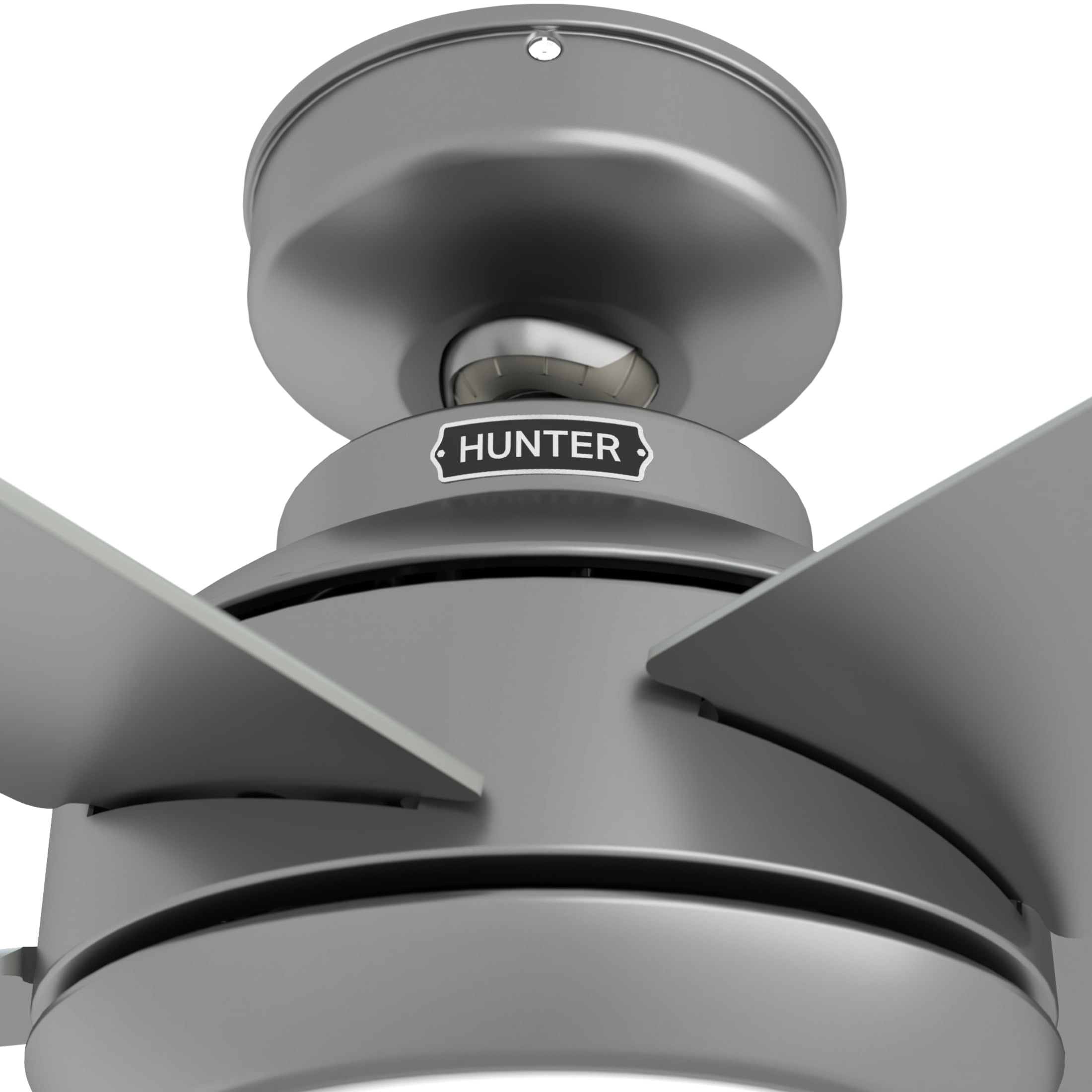 Hunter 52 inch Indoor Ceiling Fan with LED Light and Remote Control - Standard Mount Ceiling Fan, 5 Blades, For Bedroom, Living Room, or Kitchen, Quiet - Zayden 51696, Matte Silver