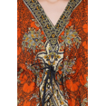 thumbnail image 5 of Women’s Long Polyester Kaftan Maxi Dress Kimono Sleeve Tunic Top Cover Up, One Size Orange, 5 of 5