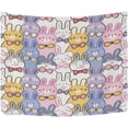 thumbnail image 2 of Cute Cartoon Rabbit Tapestry Wall Hanging Tapestries Happy Colorful Hippie Psychedelic Art Polyester Carpet Wall Decorative for Living Room Bedroom 60x51inch Home Decor Gifts, 2 of 7