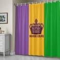 thumbnail image 5 of Mardi Gras Shower Curtain, Carnival Crown Purple Gold Green Waterproof Shower Curtain Set with 12 Hooks Lightweight Bath Curtains Fabric Bathroom Decor 48x72 Inches, 5 of 9