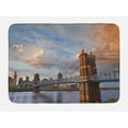thumbnail image 1 of Cincinnati Bath Mat, Architecture Bridge Building Exterior Cityscape Busy Life in Downtown District, Plush Bathroom Decor Mat with Non Slip Backing, 29.5" X 17.5", Multicolor, by Ambesonne, 1 of 2