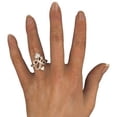 thumbnail image 4 of Womens Geometric Openwork Ring Peach Heart Design Rose Gold Alloy Ring With Artificial Gemstones Fashion Jewelry Gift, 4 of 5