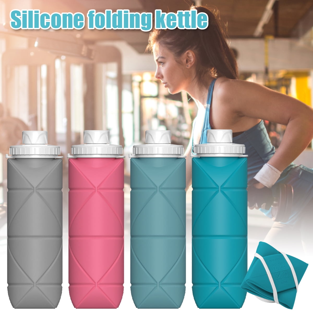 TWIN PAC BPA FREE FOLDABLE WATER BOTTLE FOR TRAVELLING FESTIVALS ETC CAMPING 