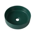 thumbnail image 4 of 15.7'' Round Vessel Sink, Bathroom Vessel Sinks, Bathroom Sinks Above Counter Porcelain Ceramic Vessel Vanity Sink Art Basin, Counter top Sink, Dark Green, 4 of 7